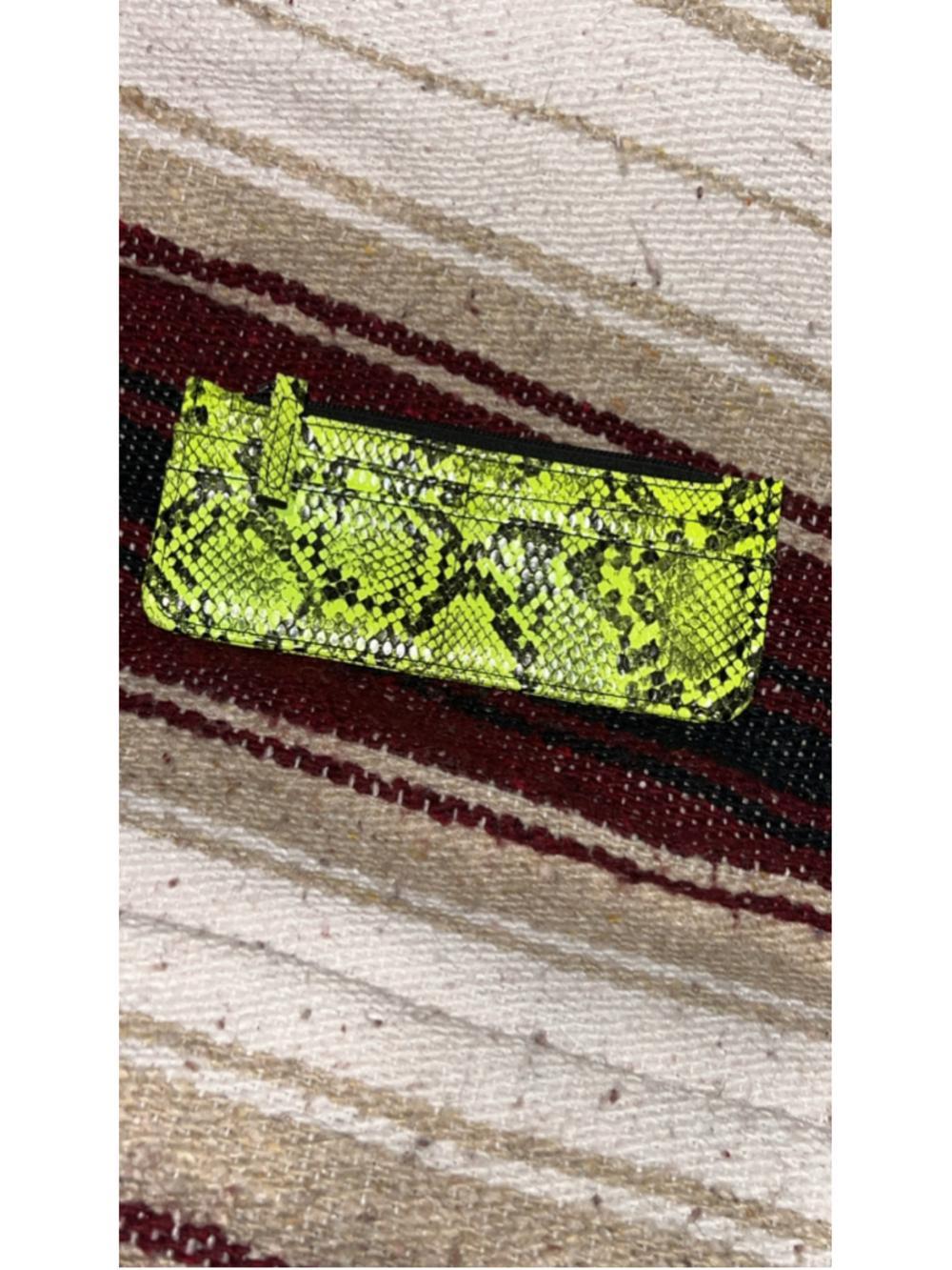 Women's Unbranded card holder, One Size, Neon Yellow and Black Snake Print